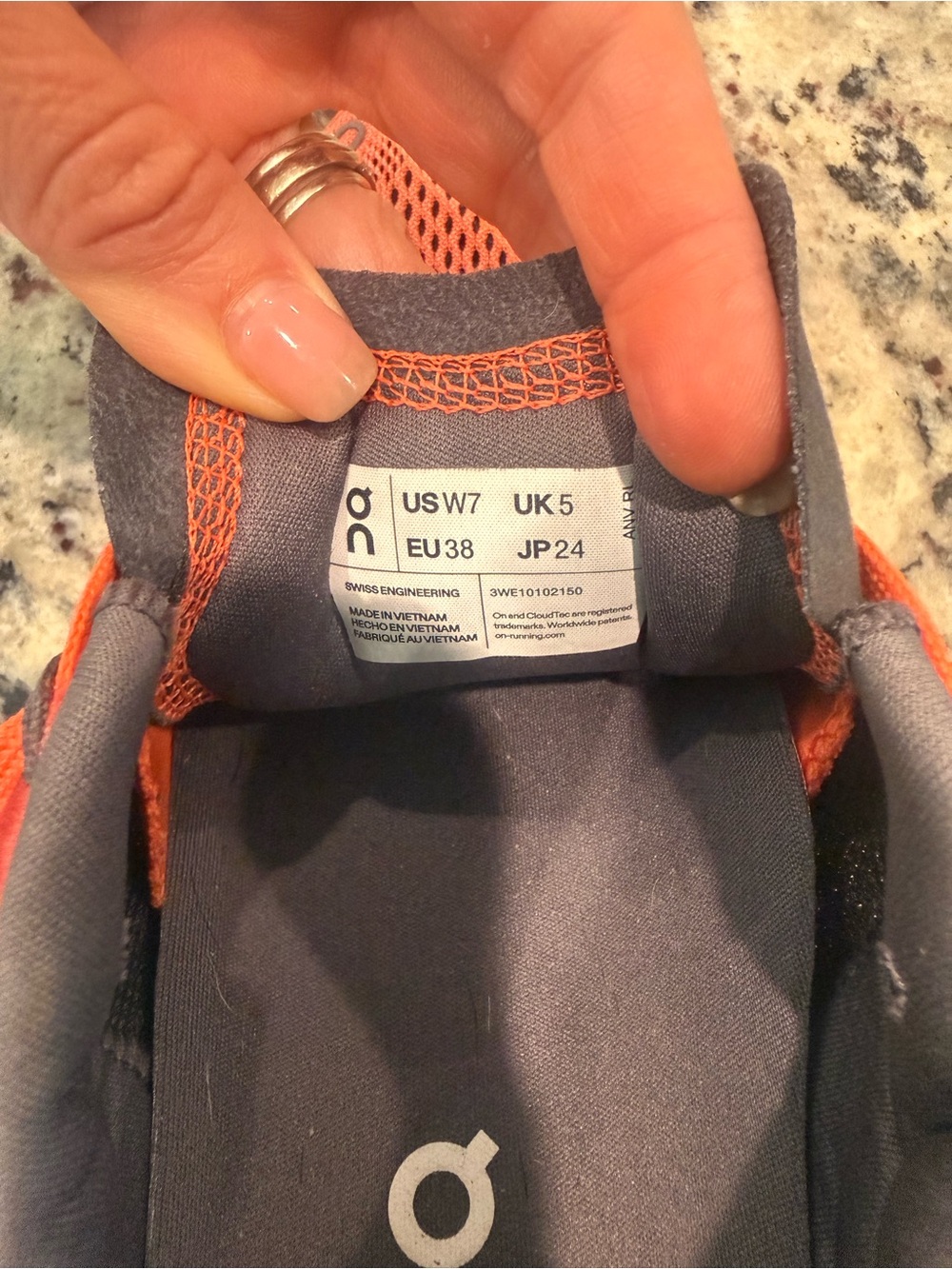 On Running Women's Athletic Shoes — Gray with Orange Accents